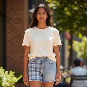 American Eagle Outfitters Highest Rise Mom Short Womens Size 2 Checkered Pattern